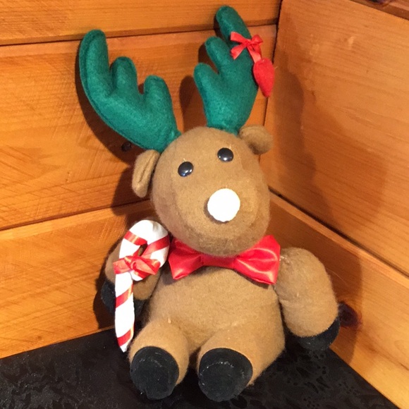 Vtg. Animated Musical Reindeer Plush Music Box - Picture 4 of 16